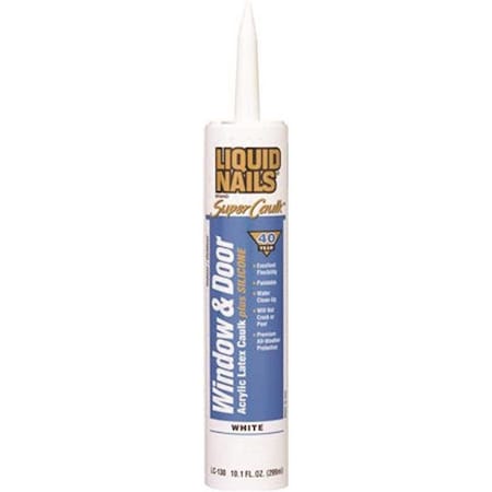 Liquid Nails Super Caulk 10.1 oz. White Interior and Exterior Window and Door Caulk LC-130 WHITE